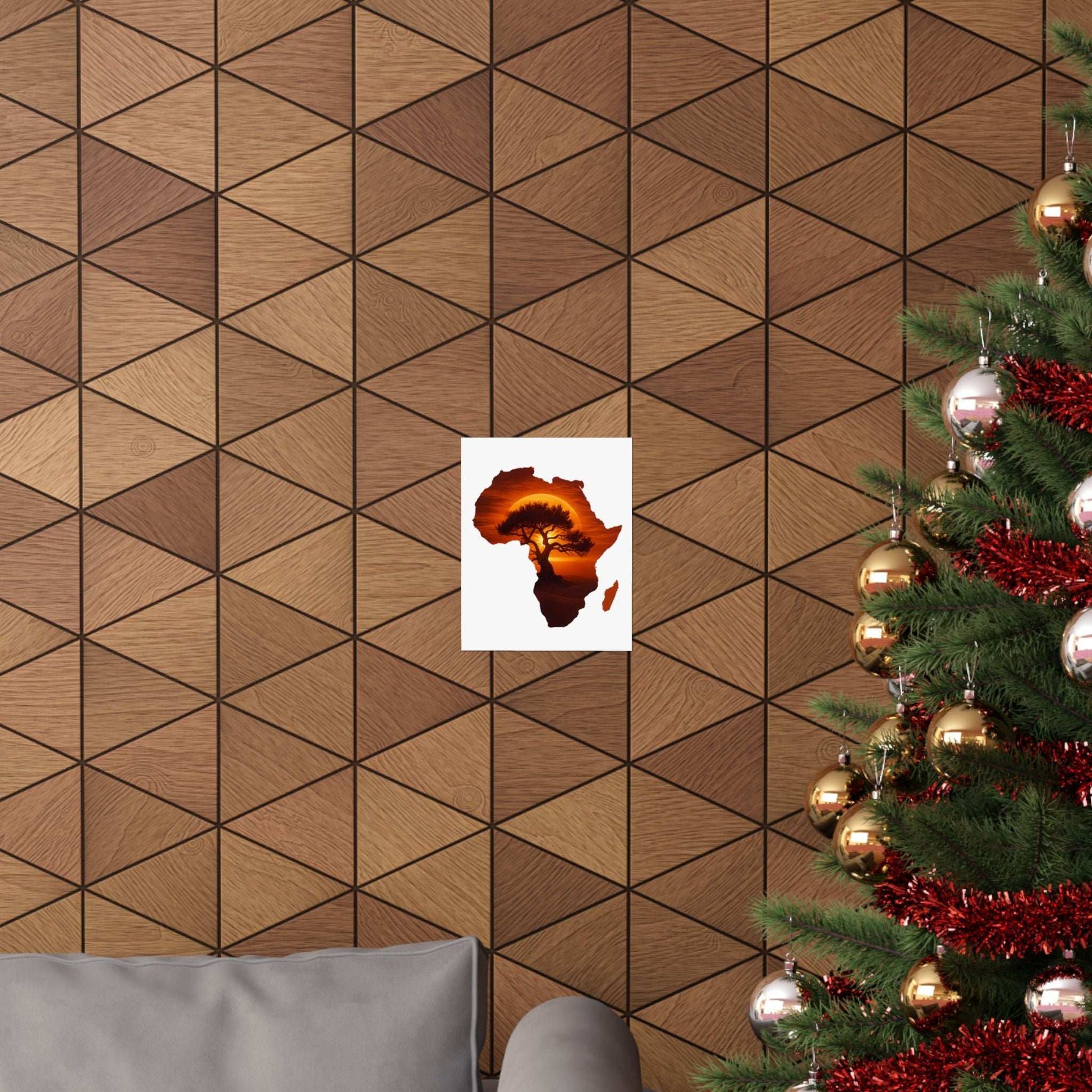 Unique Africa Map Sunset Poster