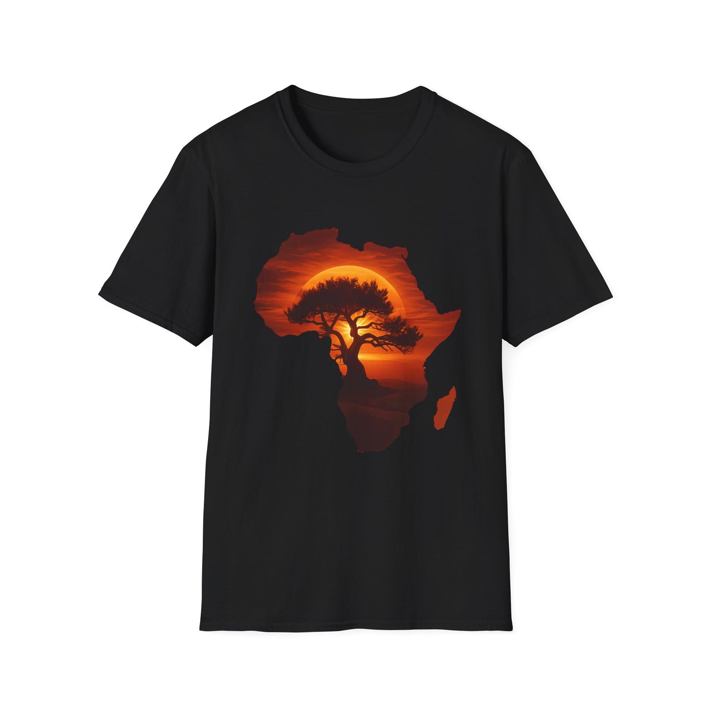 Unique Africa Map T-Shirt Black
