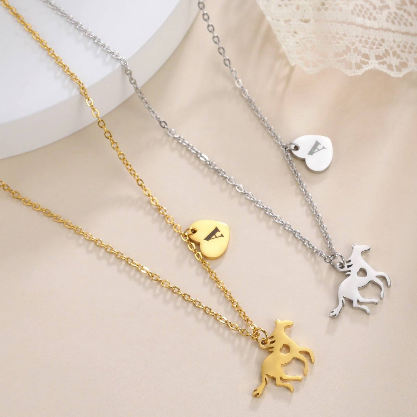 High-End Stainless Steel Necklace C Gold