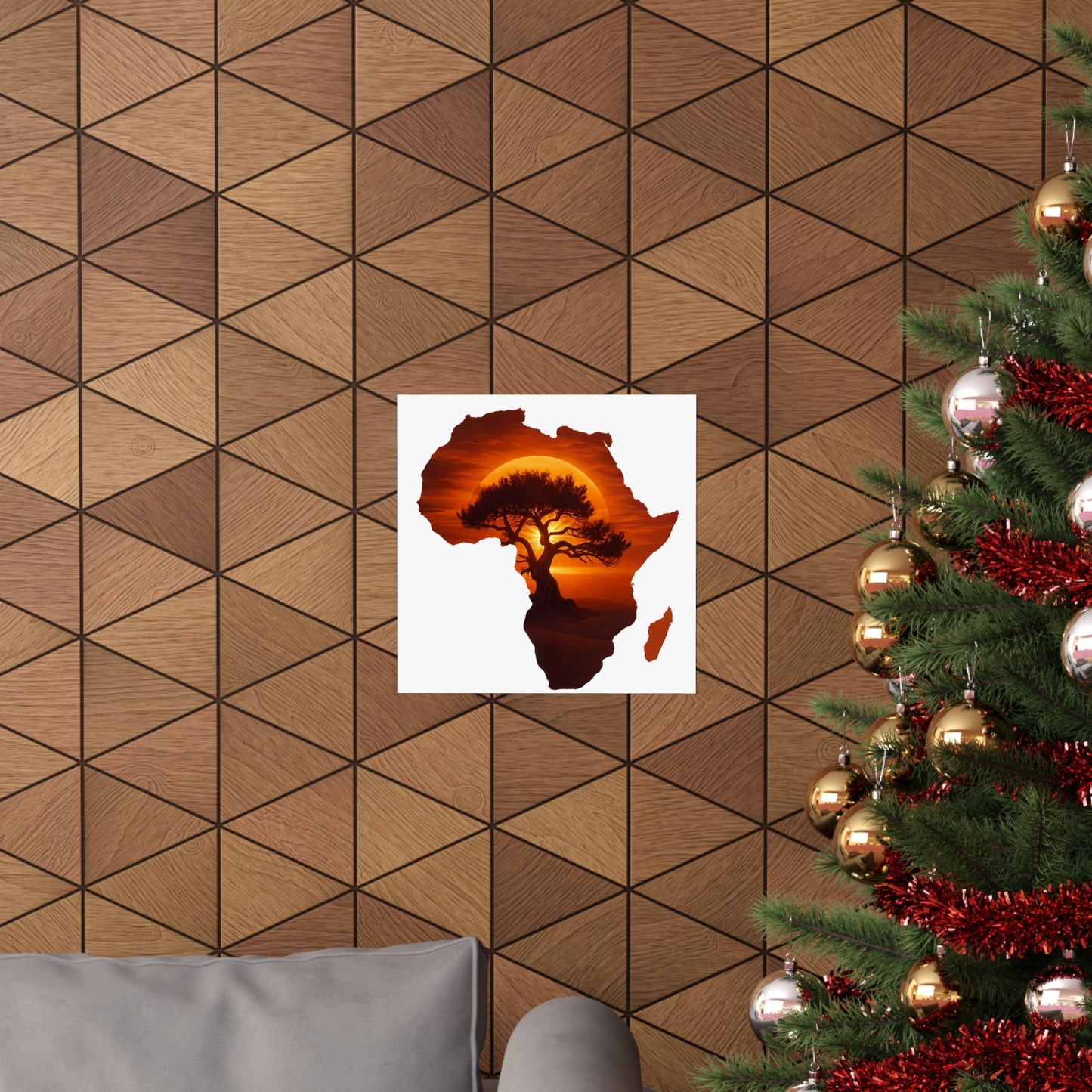 Unique Africa Map Sunset Poster