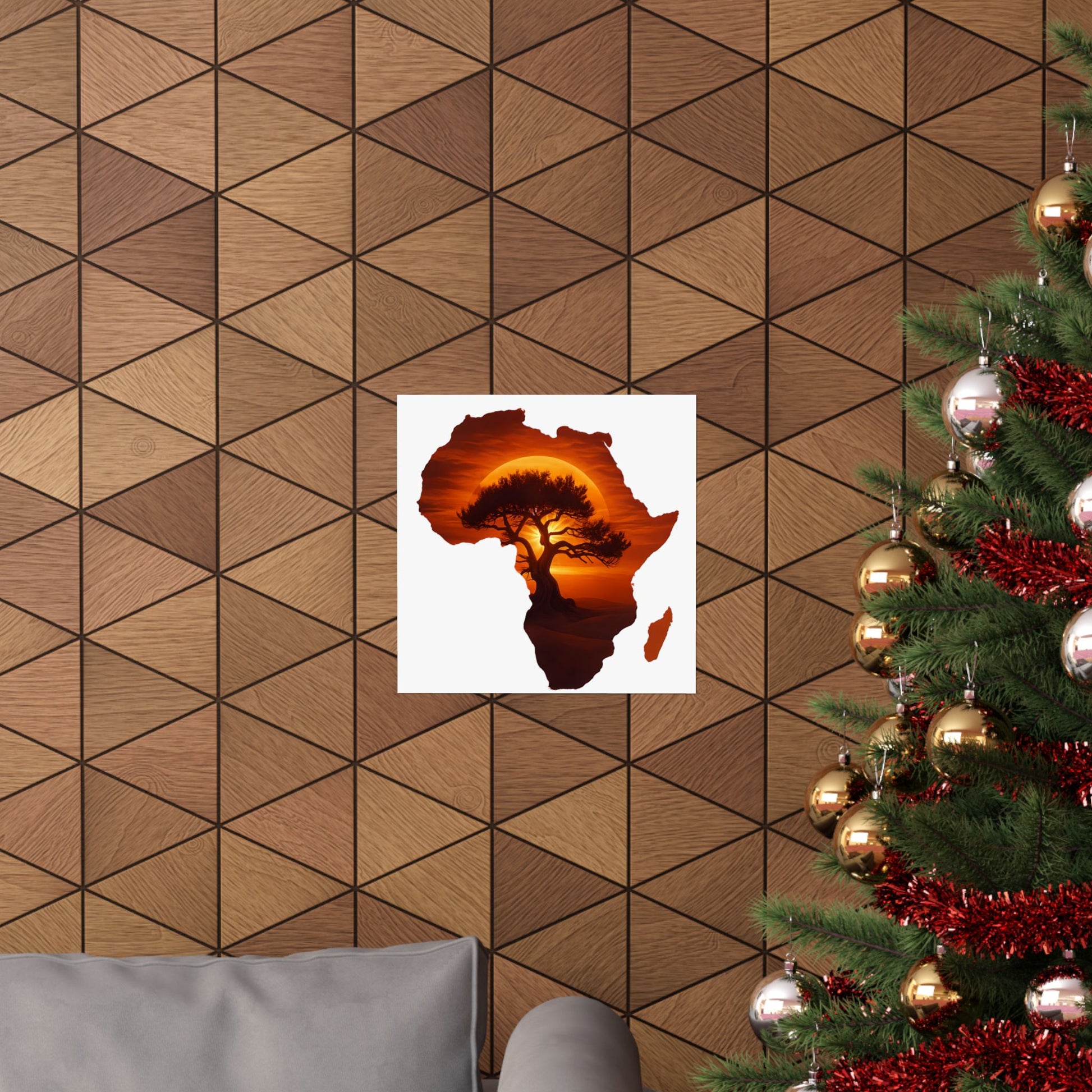 Unique Africa Map Sunset Poster