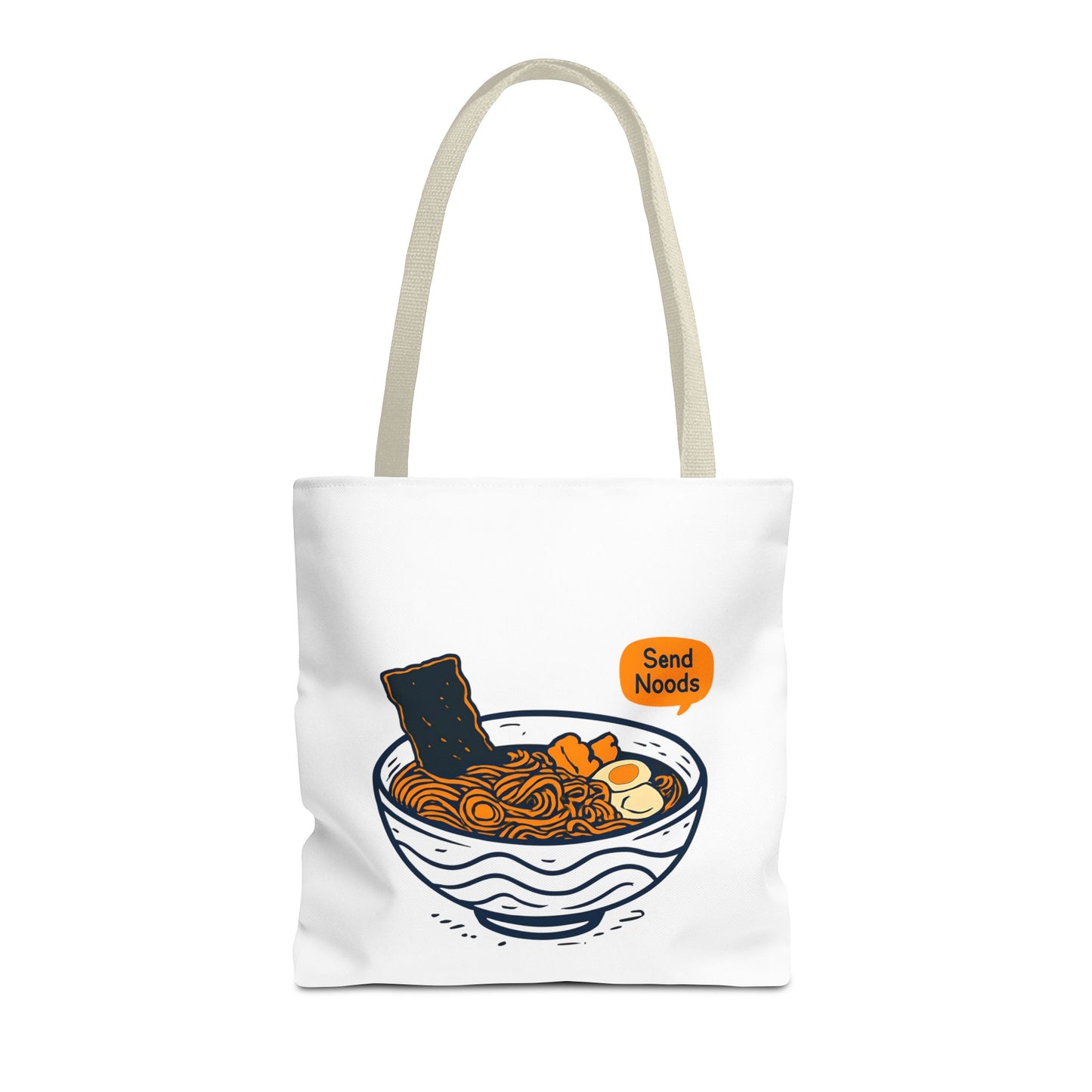 Funny Ramen Tote Bag 16" × 16'' Beige