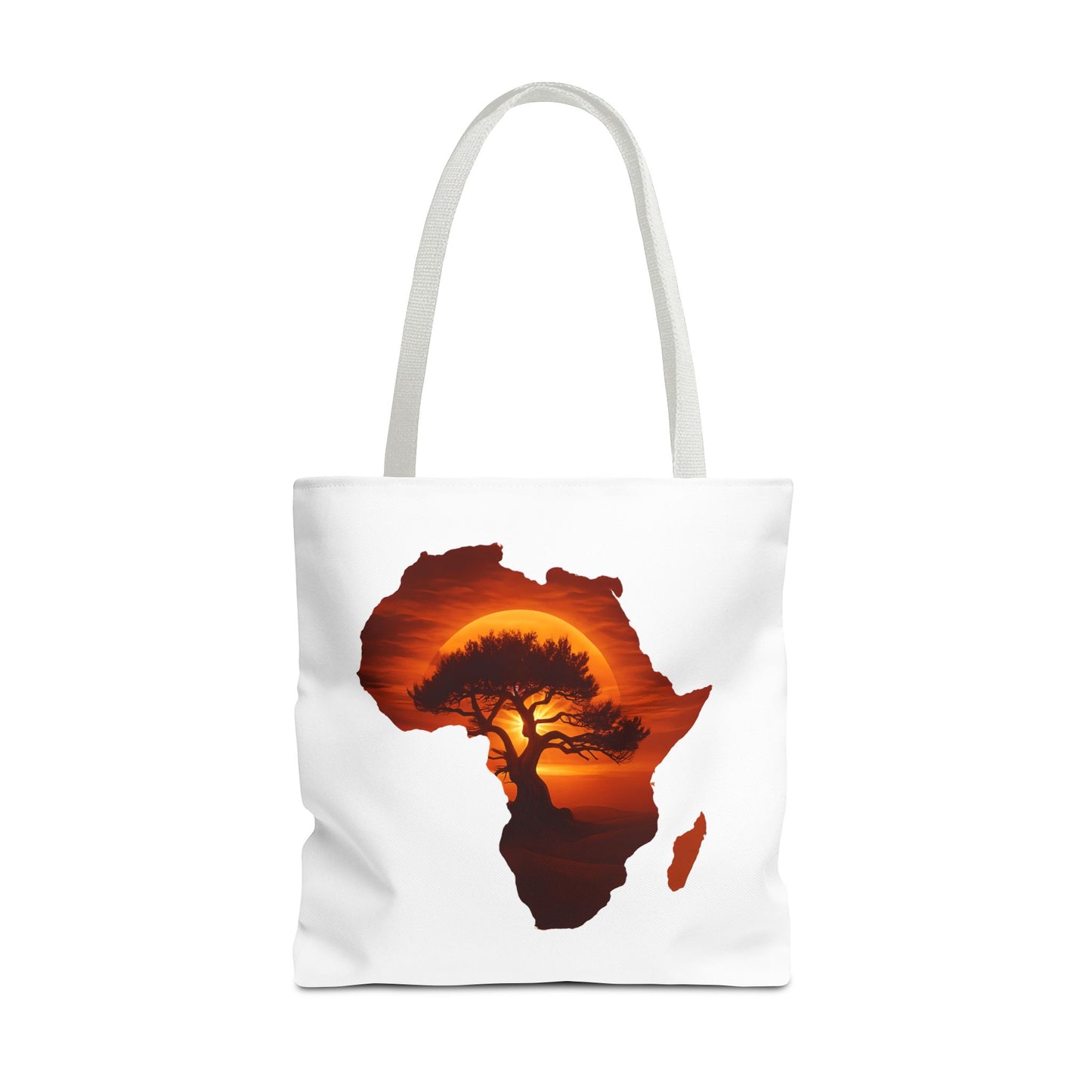 African Map Sunset Tote Bag 18" × 18'' White