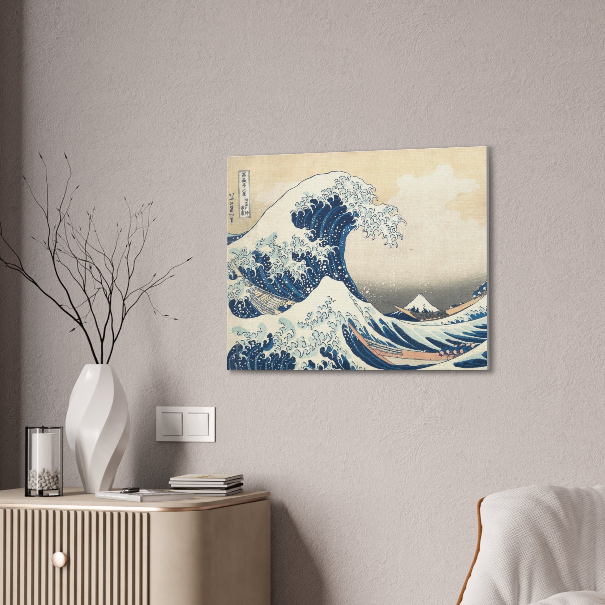 Canvas Stretched Japanese Crashing Waves Painting