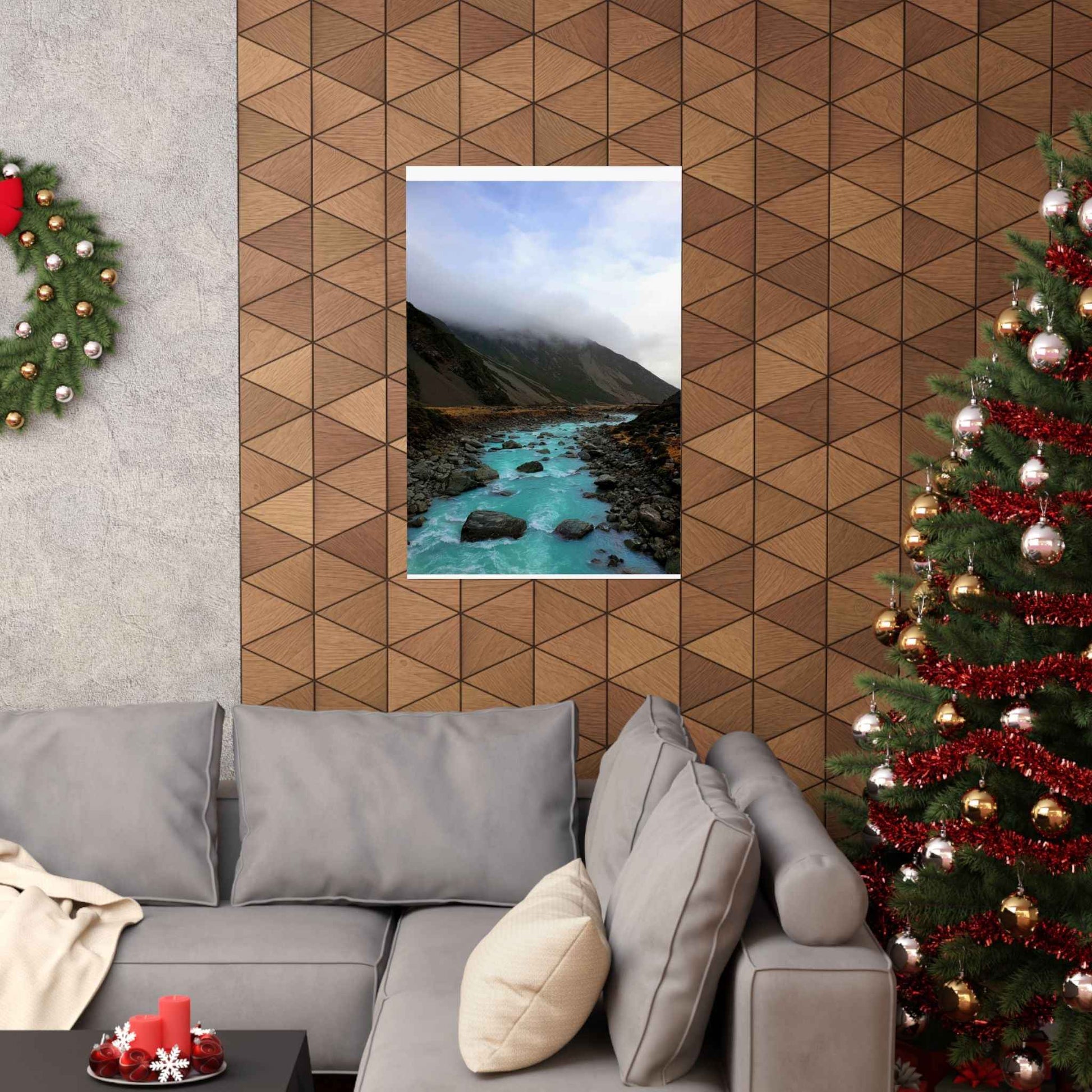 Vibrant Flow Of The Hooker River Art Print