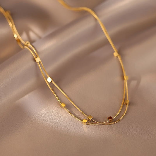 Square Double-Layer Necklace