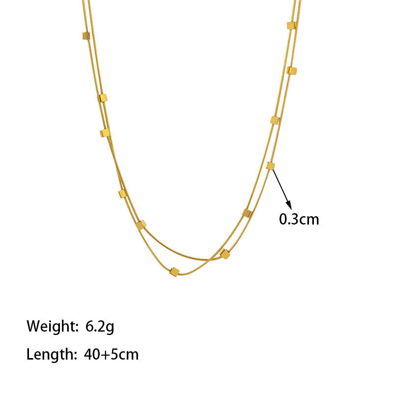 Square Double-Layer Necklace