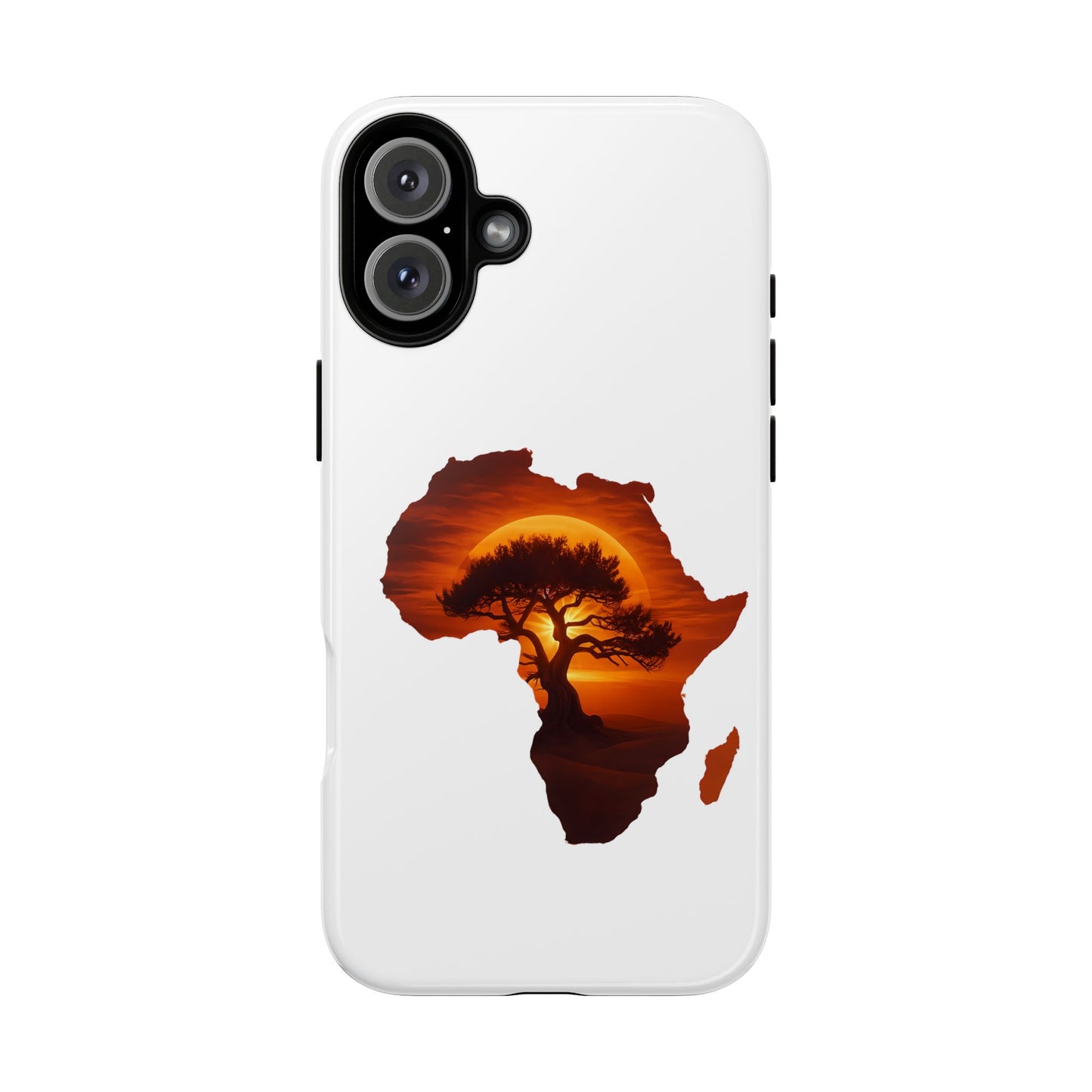 Unique Africa Map Sunset Phone Case iPhone 16 Plus Glossy