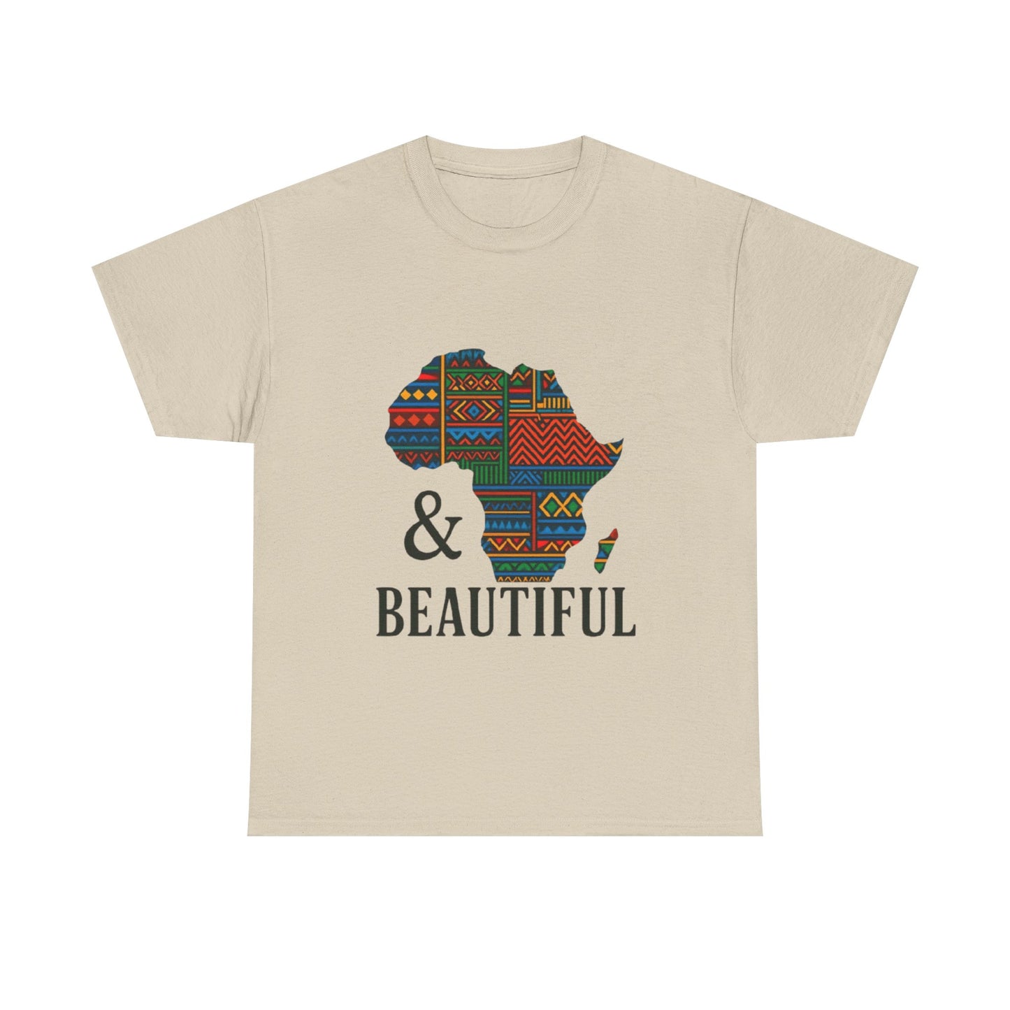 African Map Unisex Cotton T-Shirt Sand
