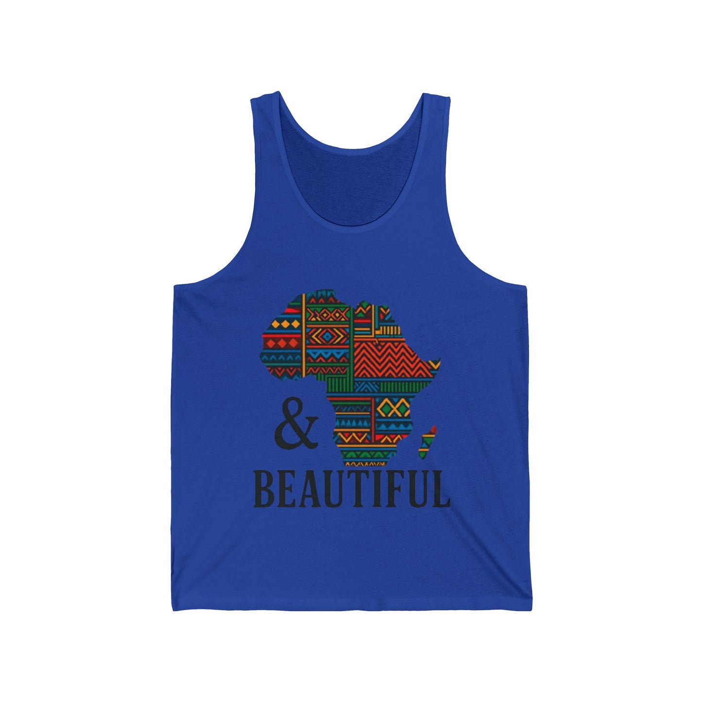 African Pride Unisex Jersey Tank with Map of Africa Print True Royal