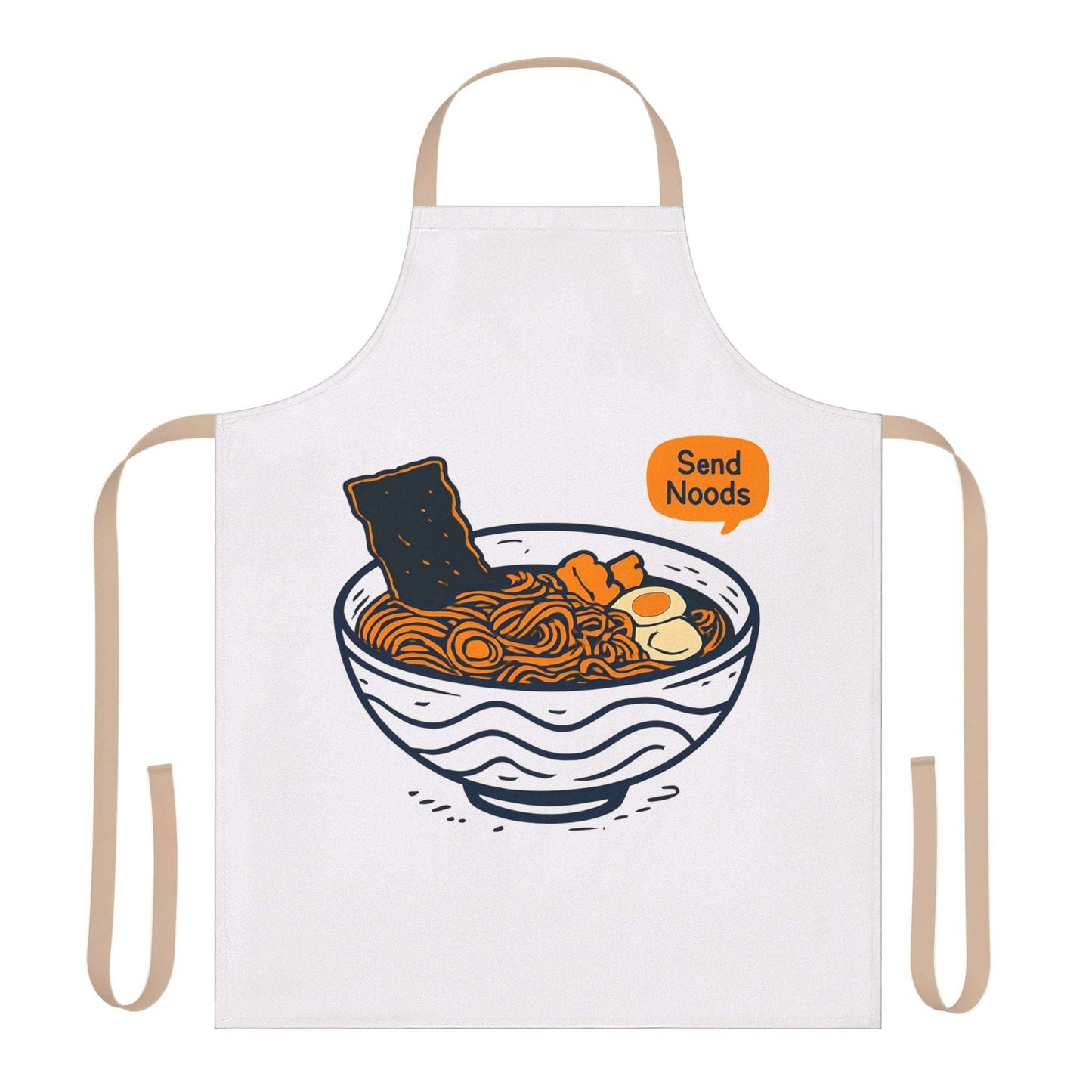 Funny Send Noods Ramen Apron One size Beige