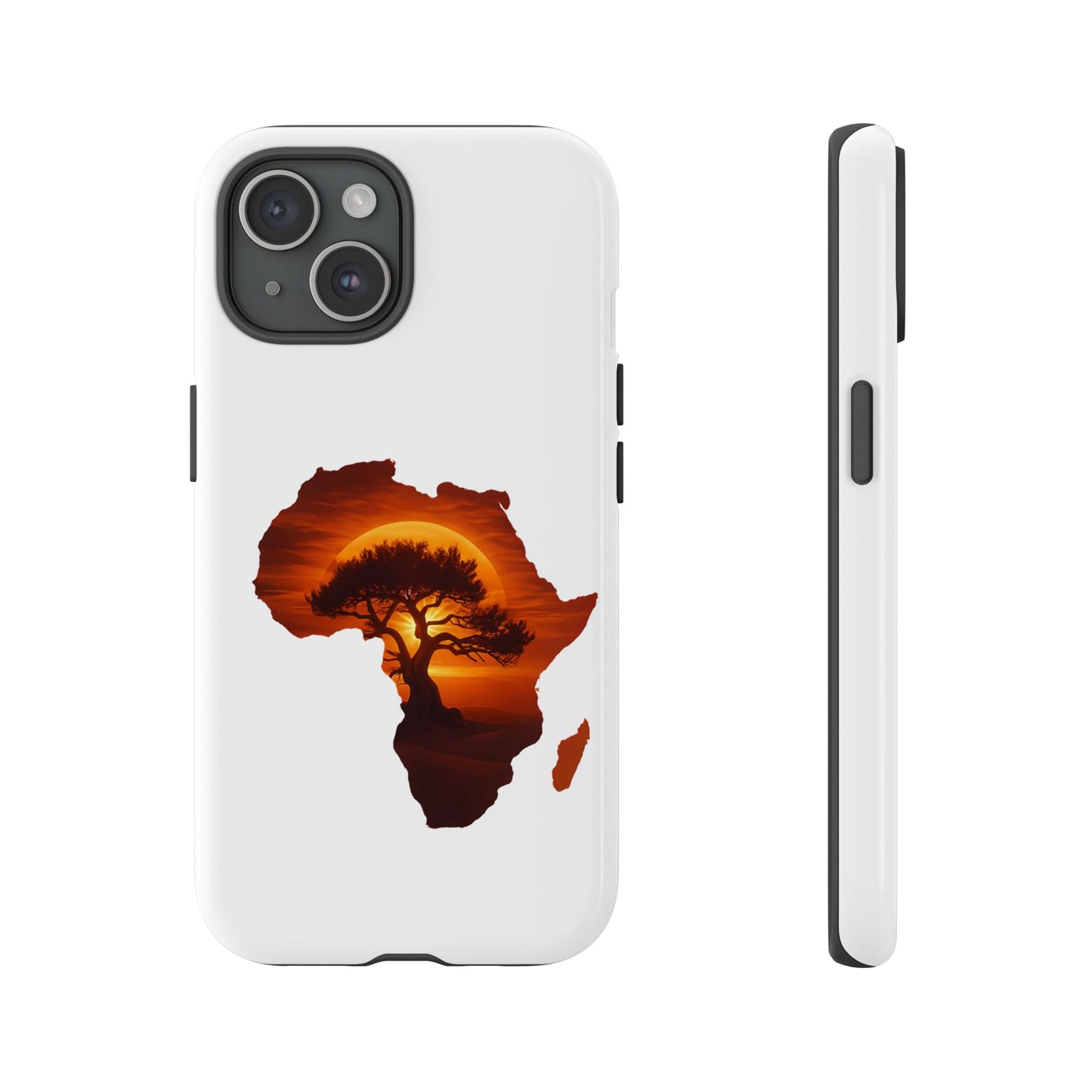 Unique Africa Map Sunset Phone Case iPhone 15 Glossy