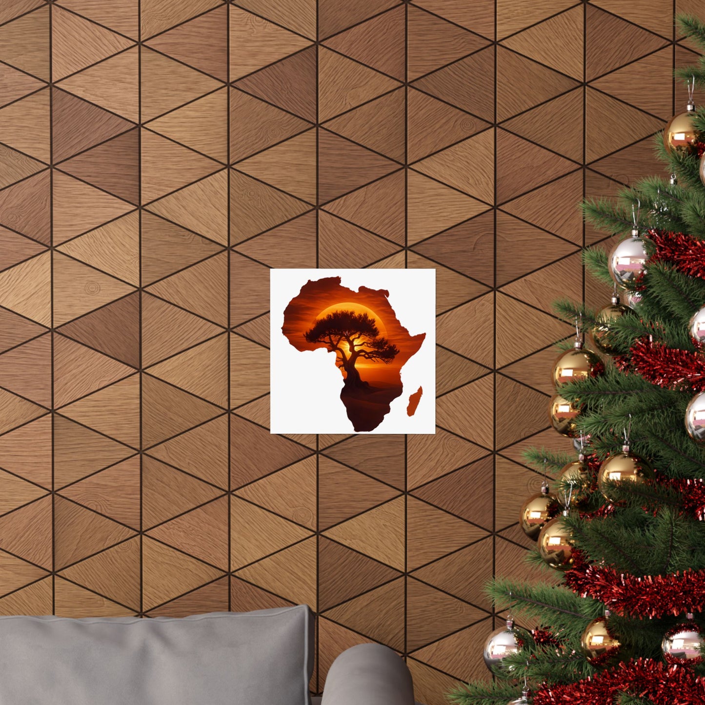 Unique Africa Map Sunset Poster