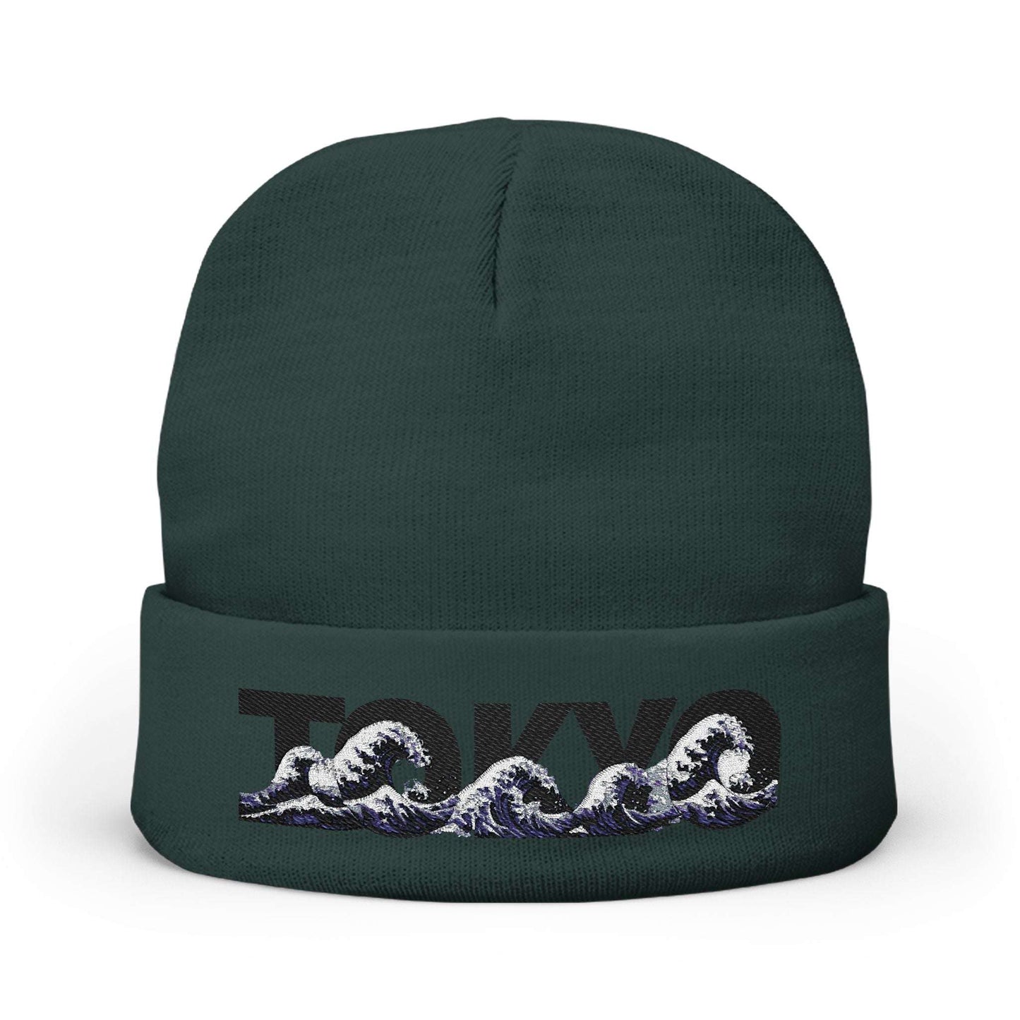 Tokyo Embroidered Beanie One size Dark Green