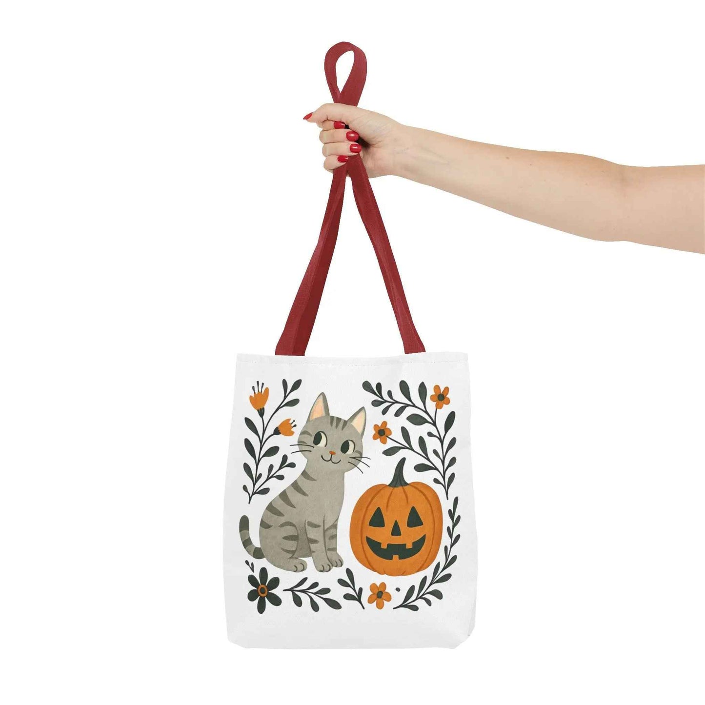 Adorable Cat Pumpkin Tote Bag