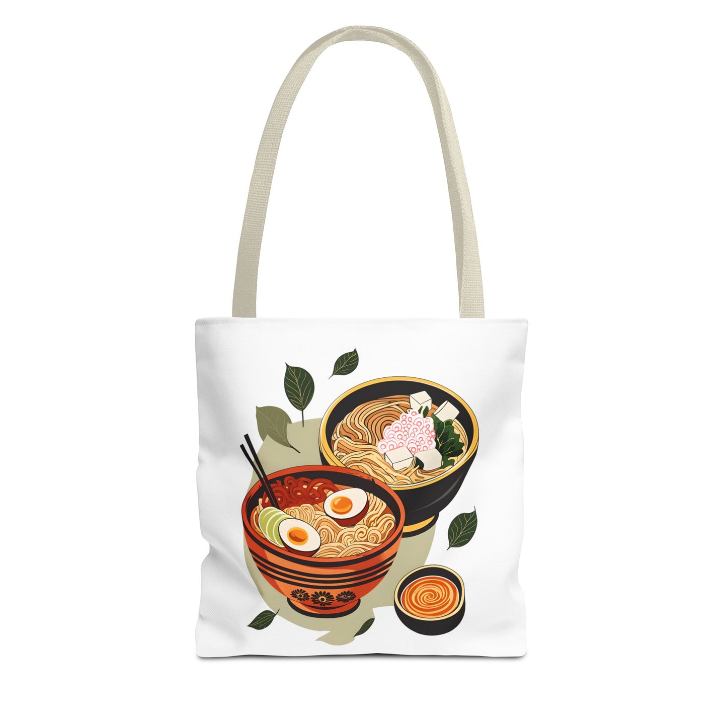 Delicious Ramen Tote Bag for Foodies 13" × 13'' Beige
