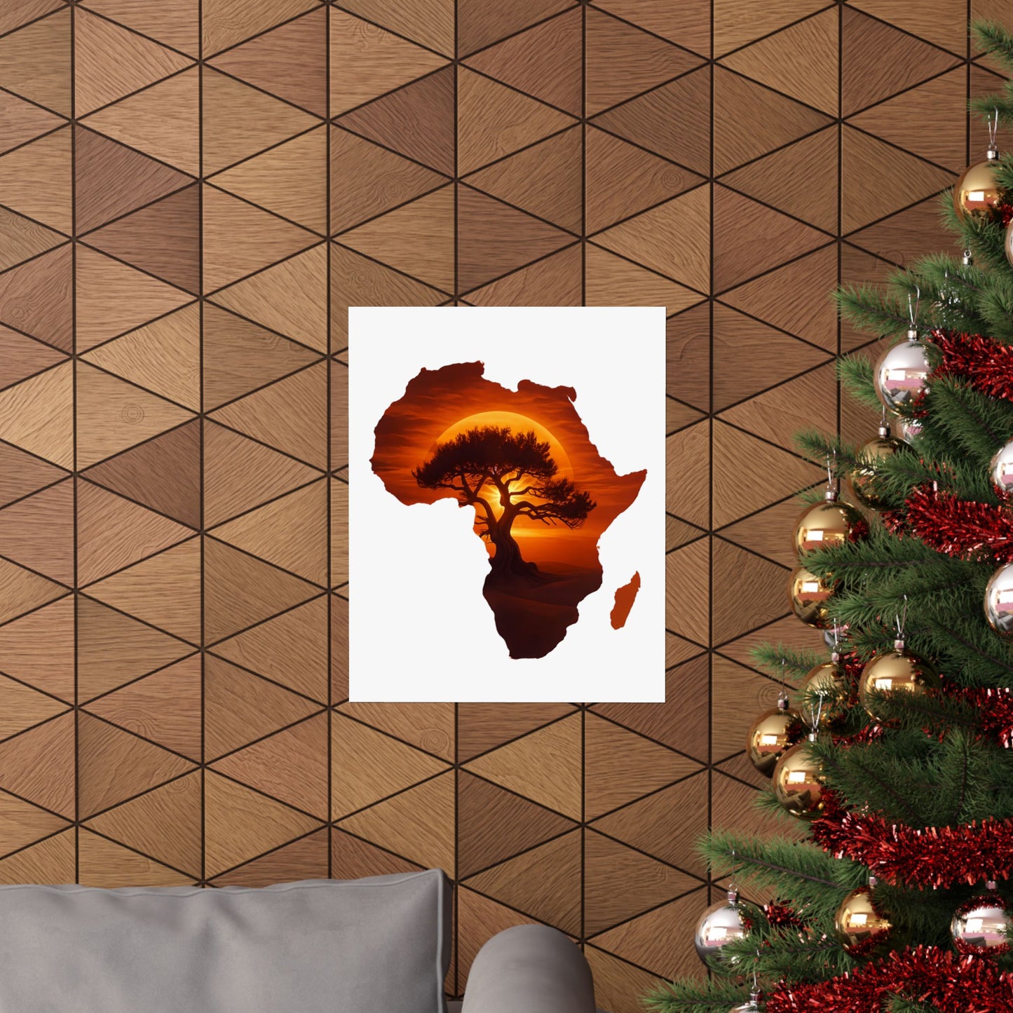 Unique Africa Map Sunset Poster