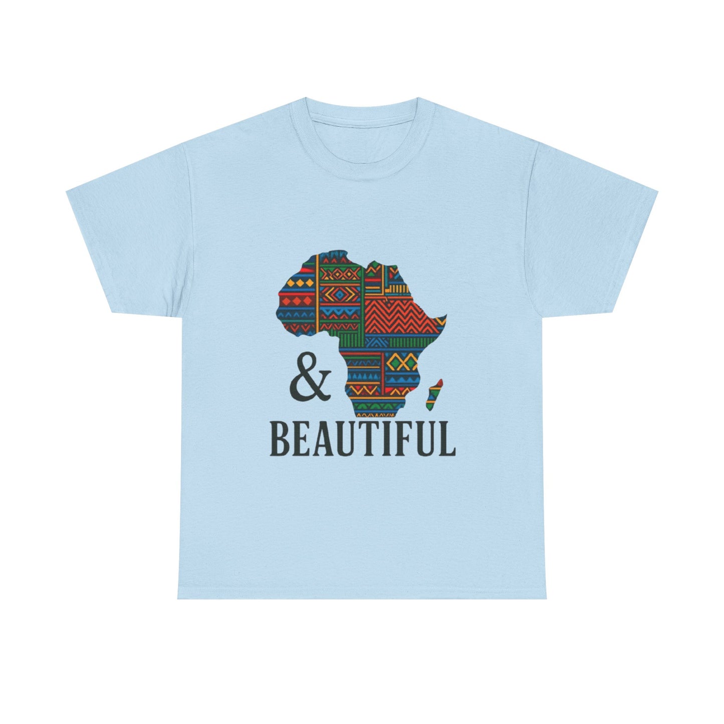 African Map Unisex Cotton T-Shirt Light Blue