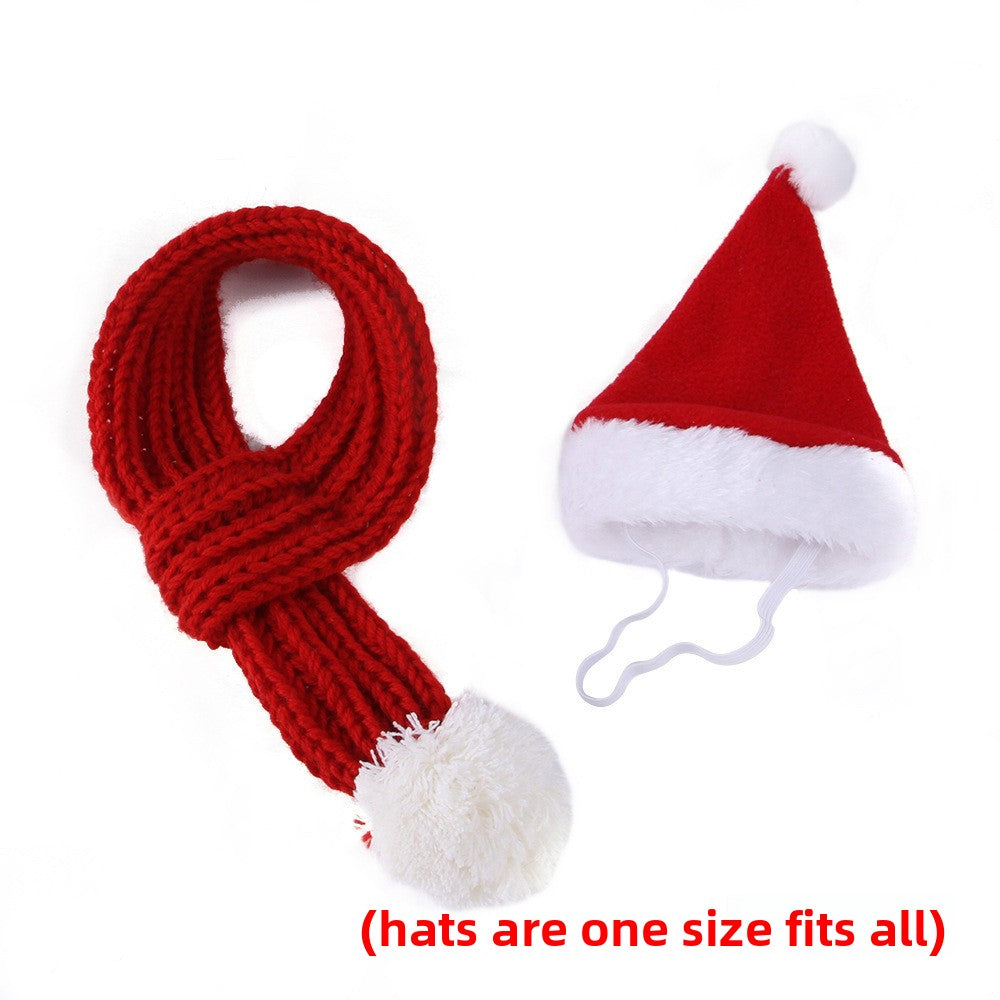 Creative Pet Christmas Hat and Scarf Set for Festive Holiday Style