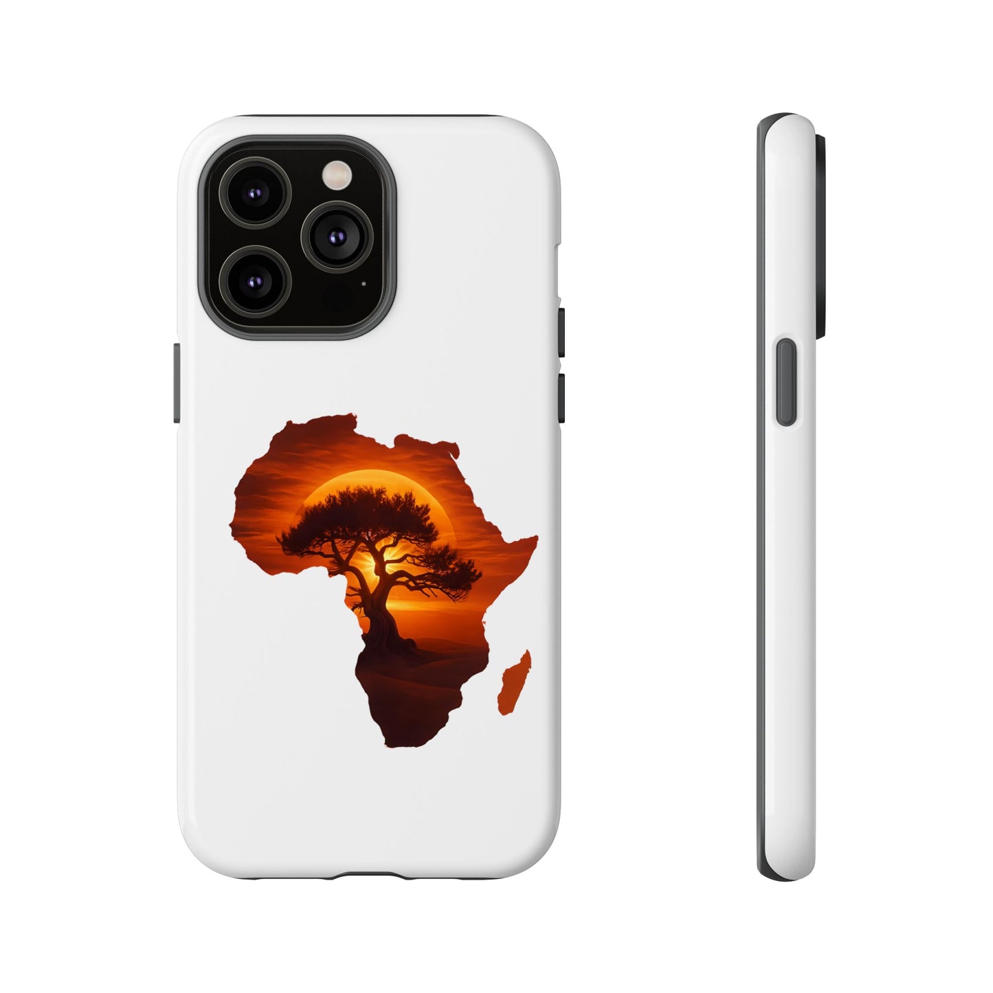 Unique Africa Map Sunset Phone Case iPhone 14 Pro Max Glossy