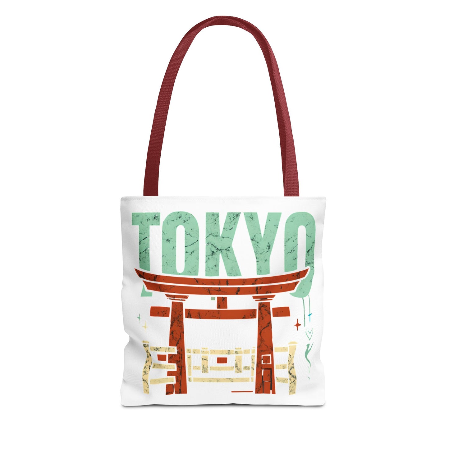 Tokyo-Inspired Eco-Friendly Tote Bag 13" × 13'' Red