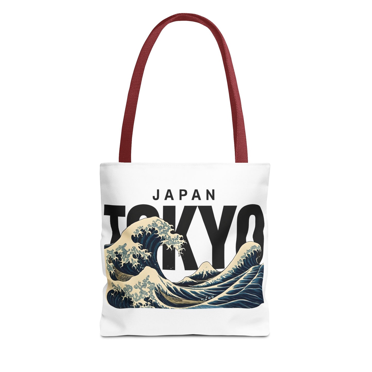 Japan Tokyo Wave Tote Bag 13" × 13'' Red