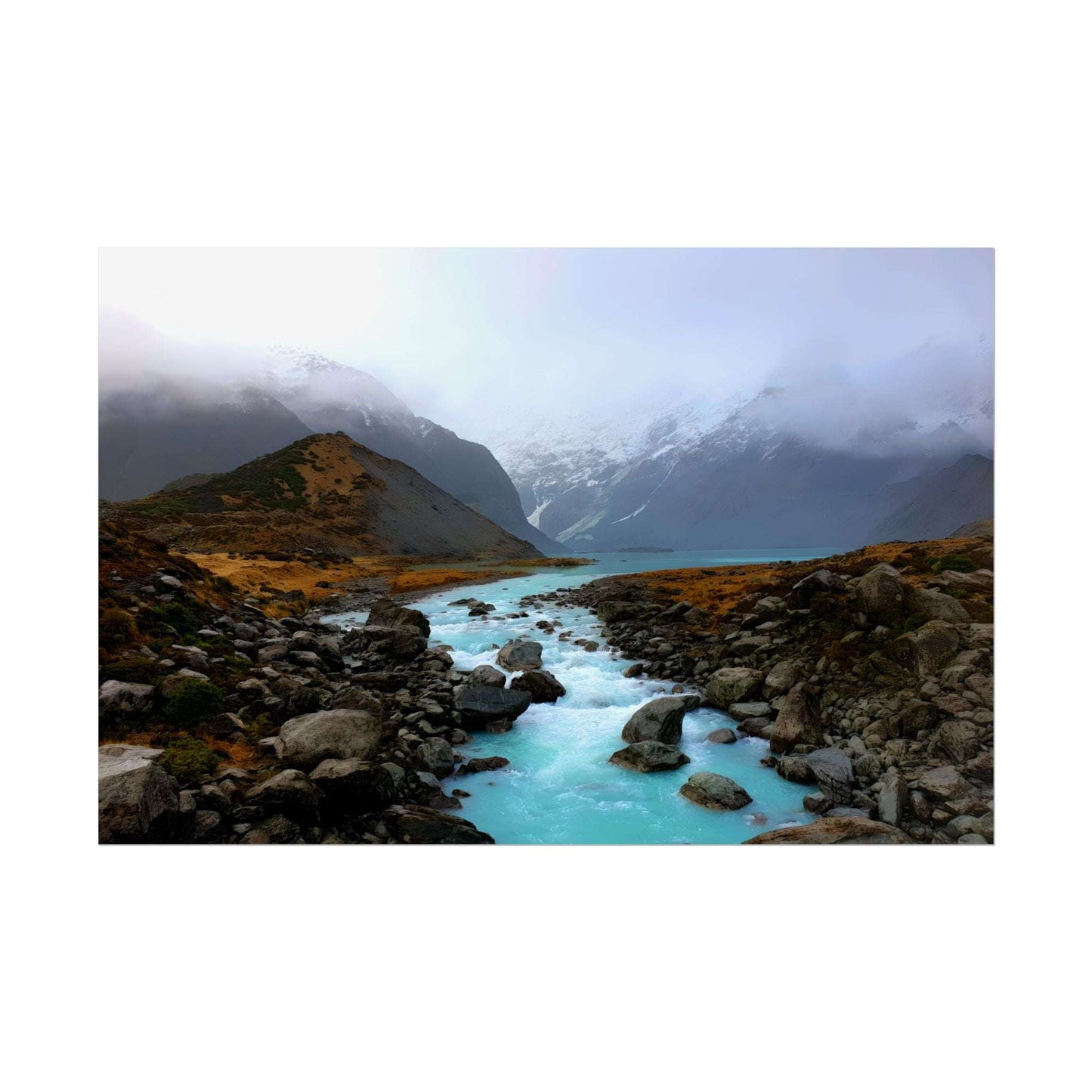 Unique New Zealand Landscape Painting Poster 18″ x 12″ (Horizontal) Semi Glossy