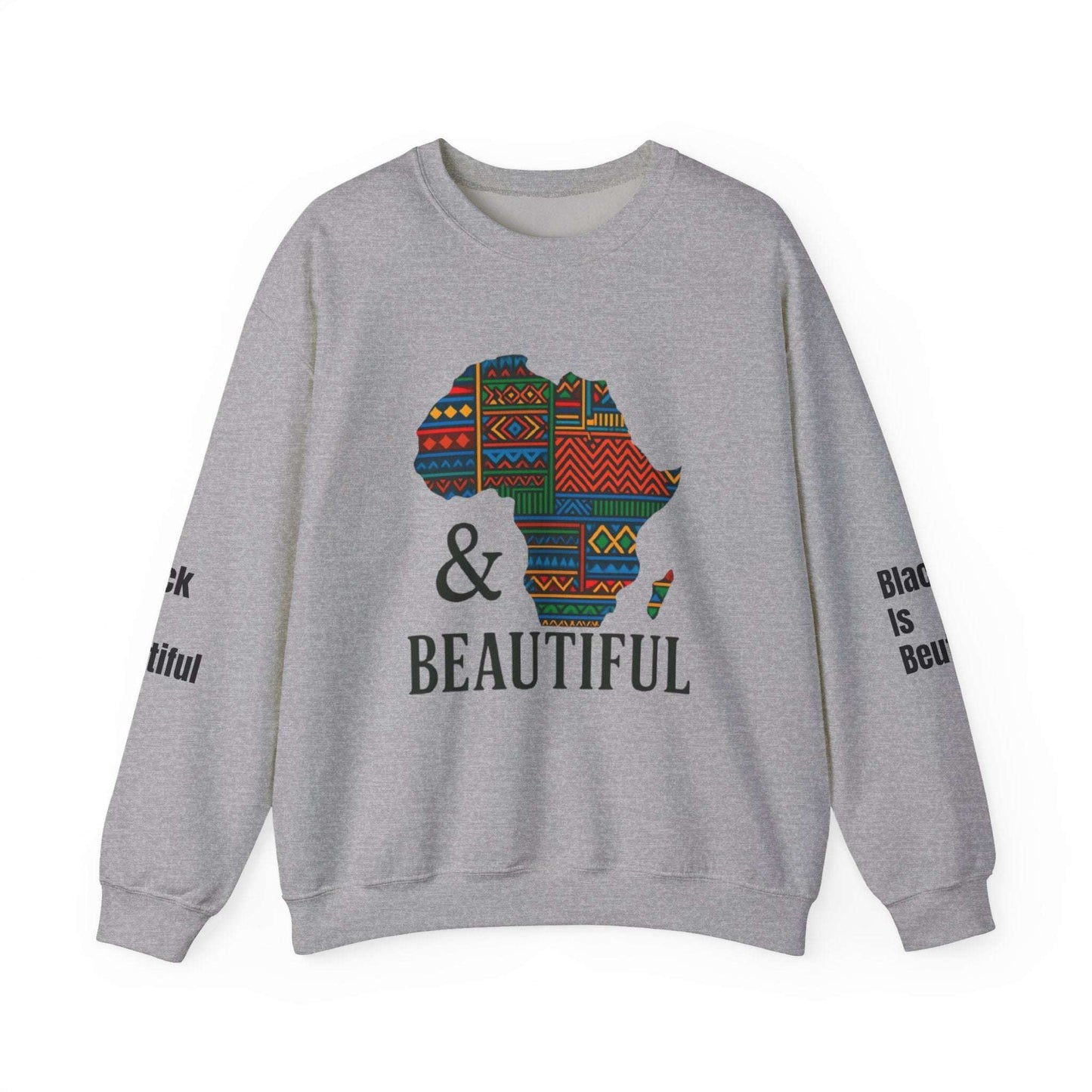 Black and Beautiful Crewneck Sweatshirt Sport Grey