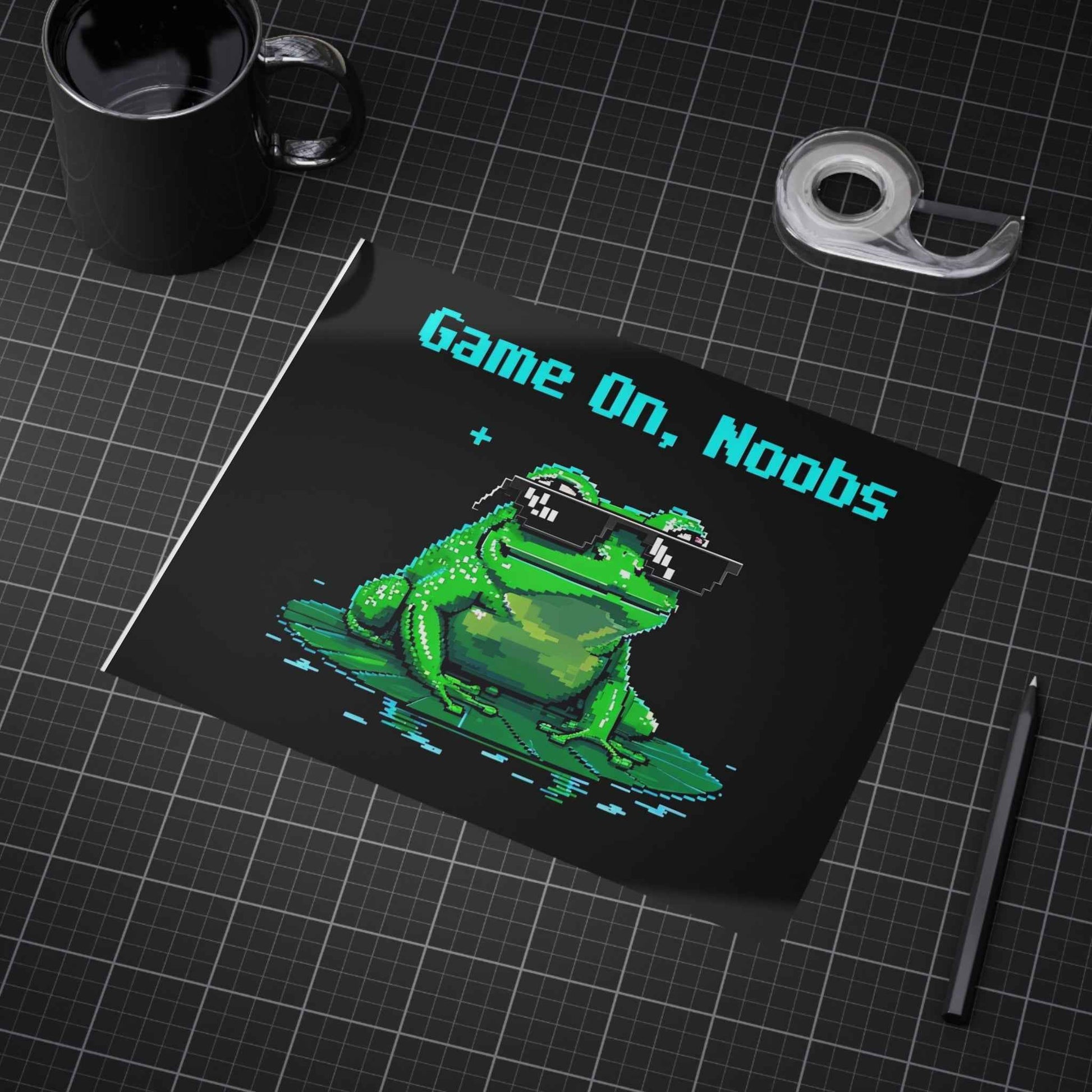 Gaming Frog Art Print | Unframed Wall Decor for Gamer Rooms