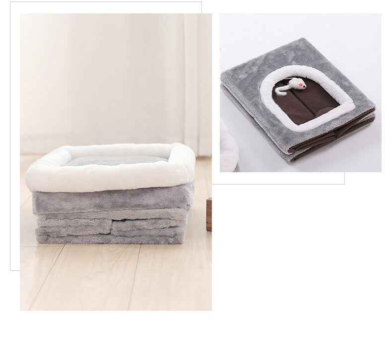 Collapsible Cat House with Bed H 42cm