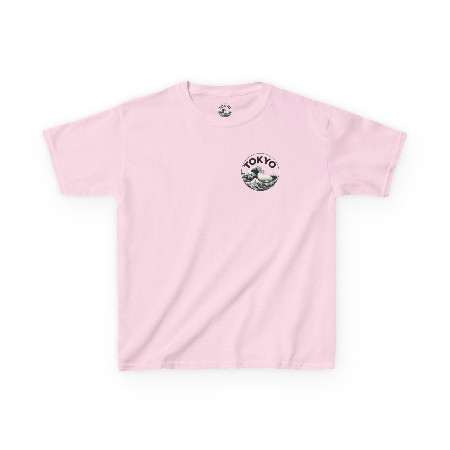 Tokyo Waves Kids Tee - Casual T-Shirt for Boys & Girls Light Pink