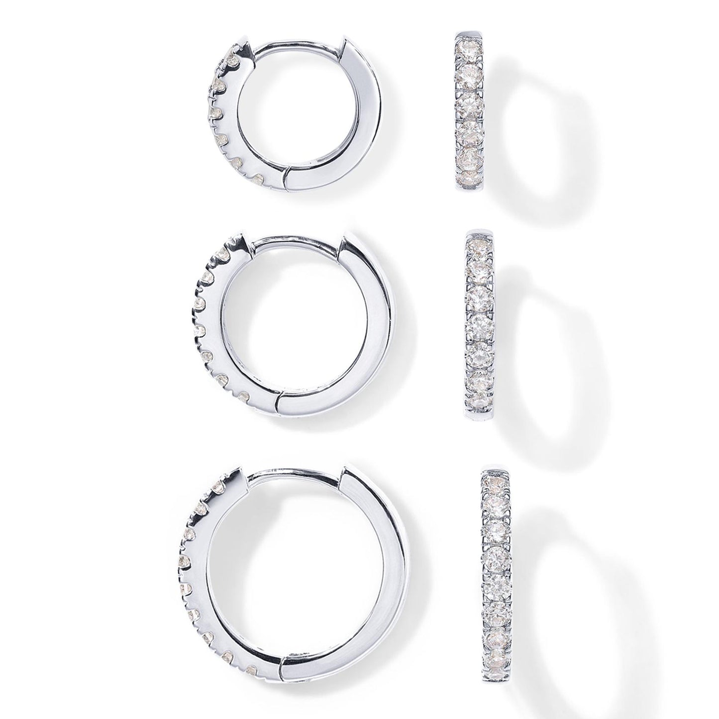 Copper-Plated Genuine Gold Round Zirconia Earrings