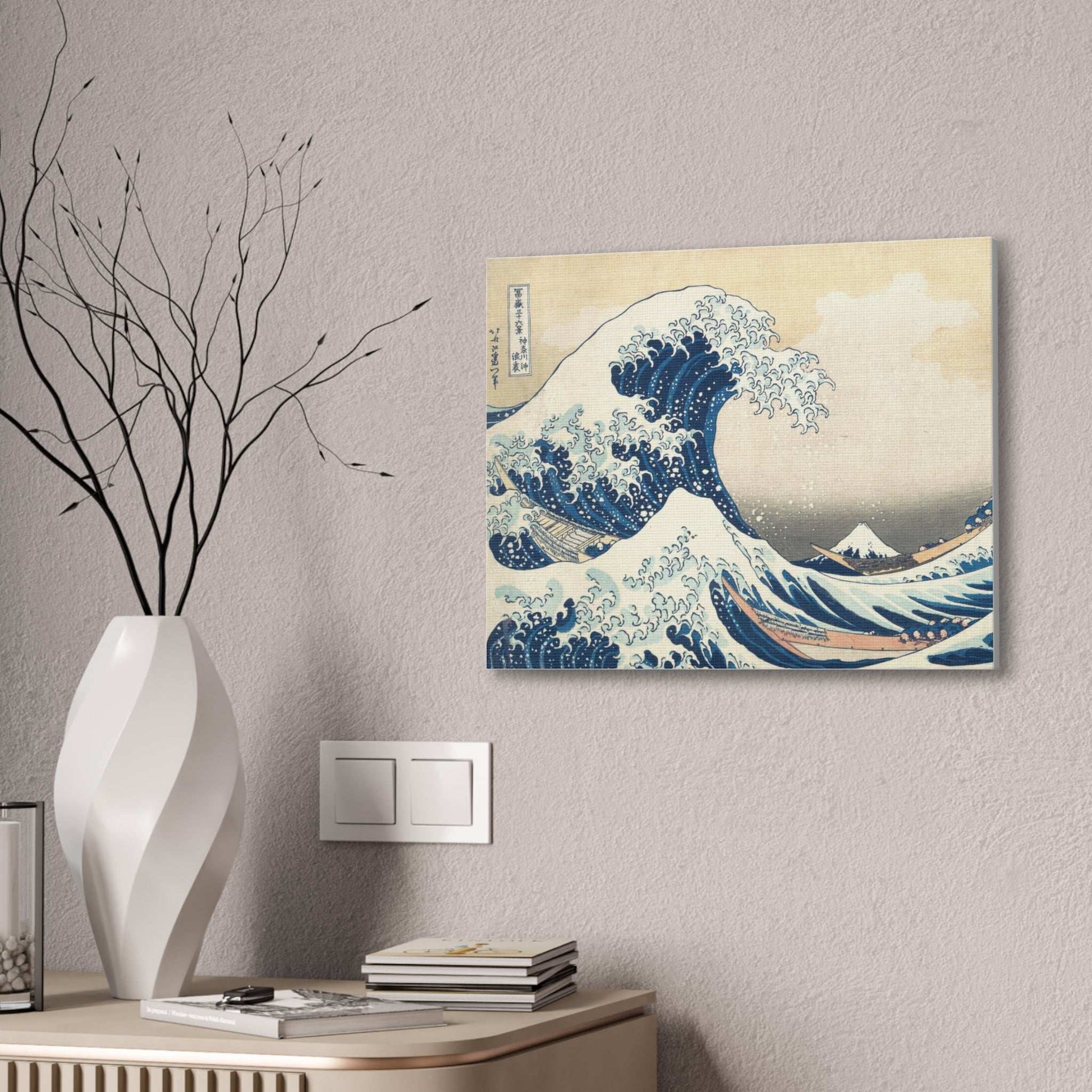 Canvas Stretched Japanese Crashing Waves Painting