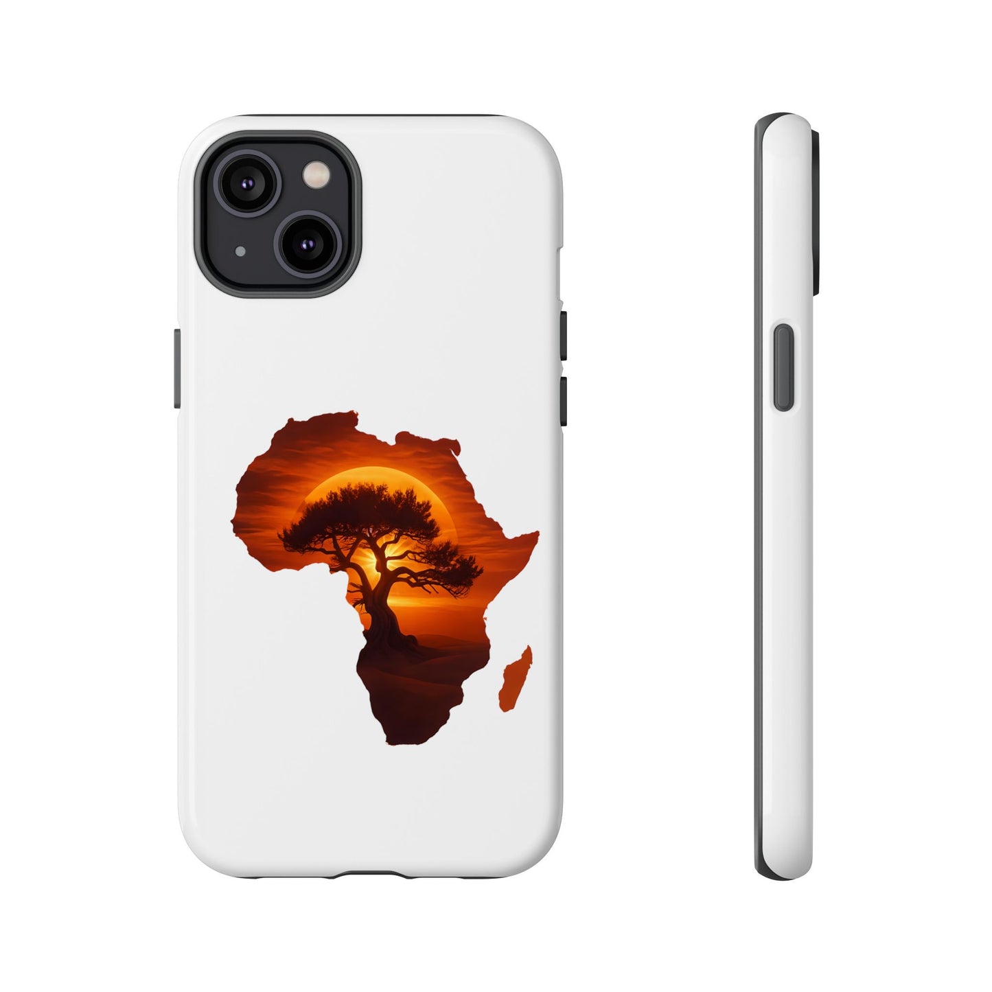 Unique Africa Map Sunset Phone Case iPhone 14 Plus Glossy