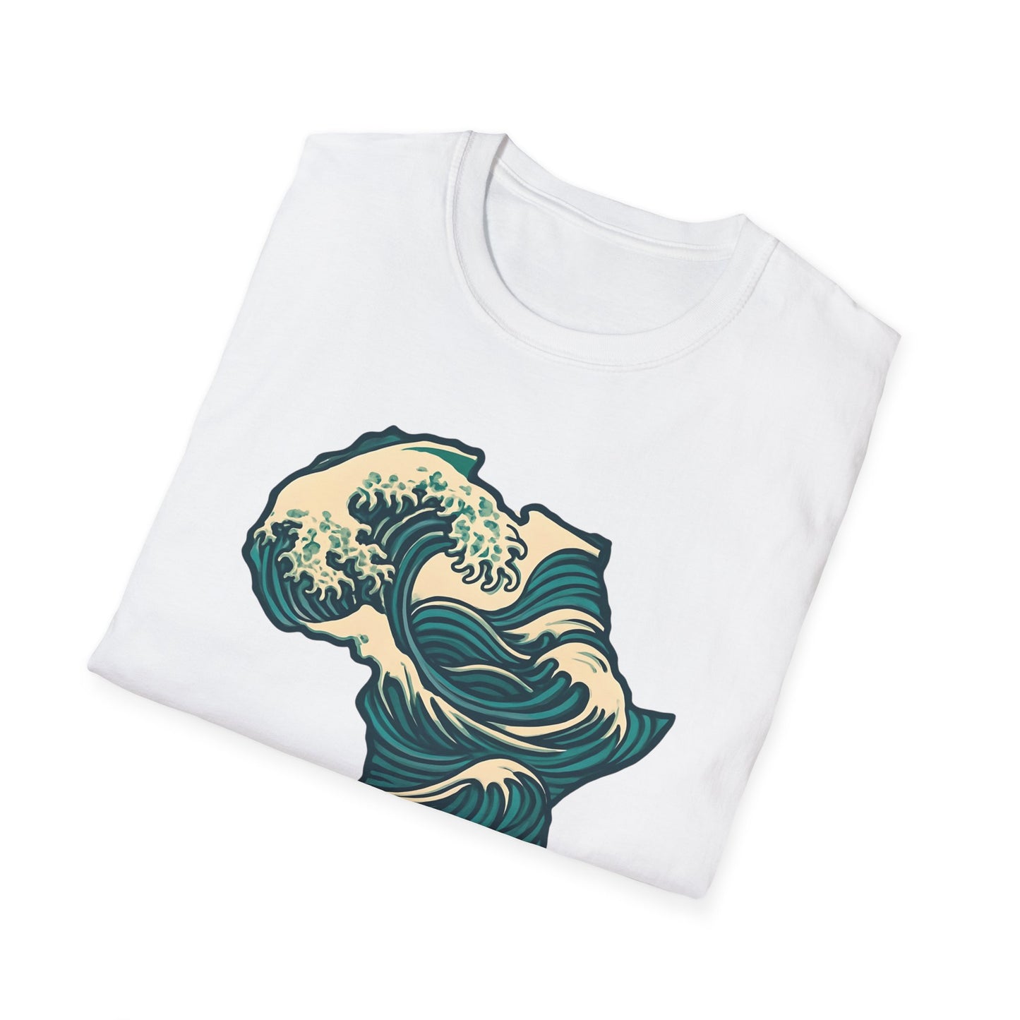 Waves of Afrika T-Shirt, Unique African Map Art Tee