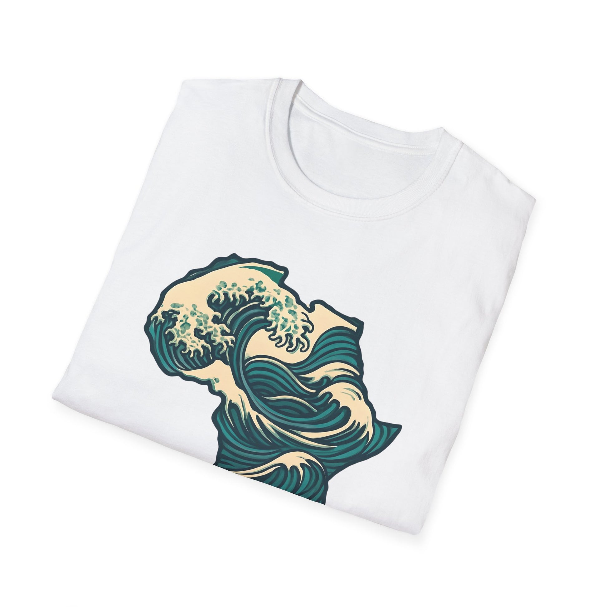 Waves of Afrika T-Shirt, Unique African Map Art Tee
