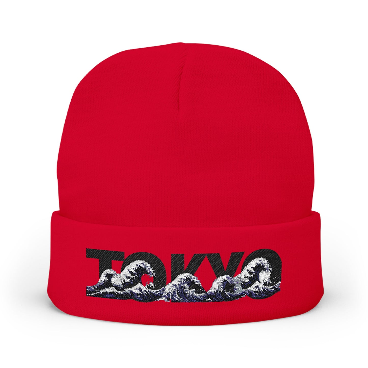 Tokyo Embroidered Beanie One size Red