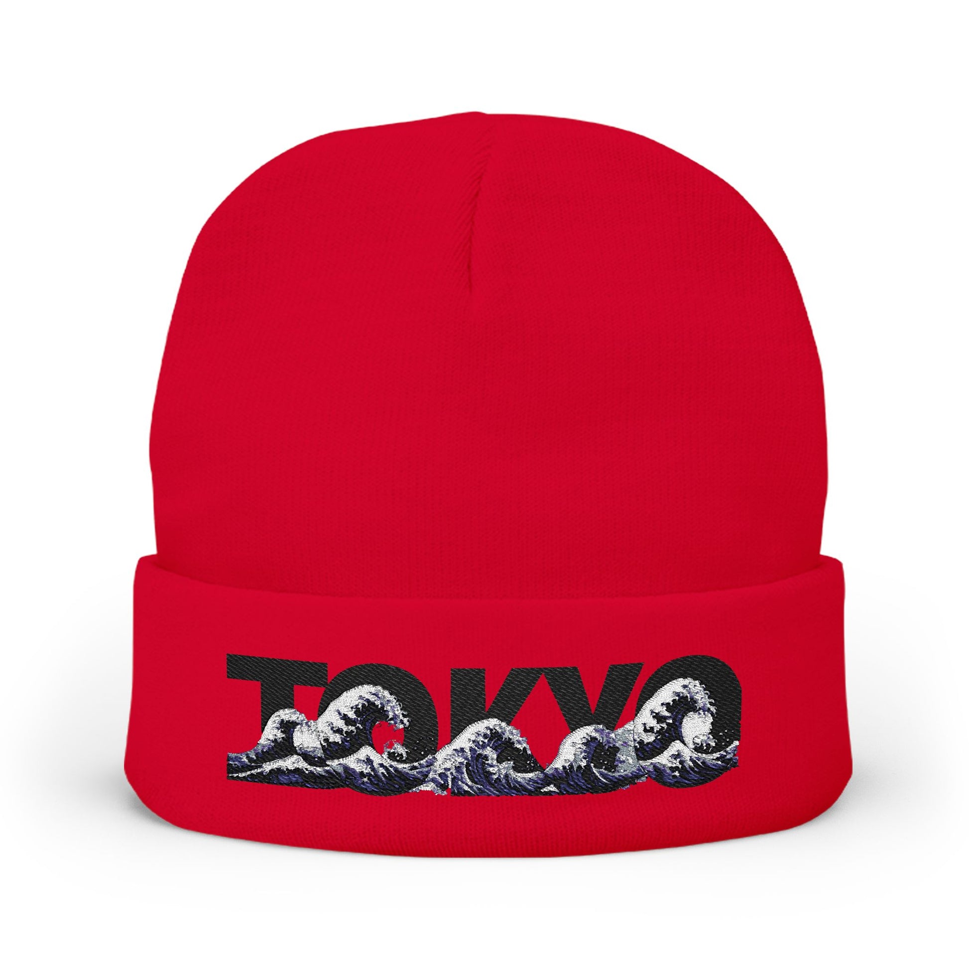 Tokyo Embroidered Beanie One size Red