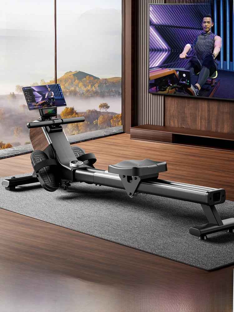 Foldable Smart Rowing Machine with Magnetic Resistance for Home Fitness