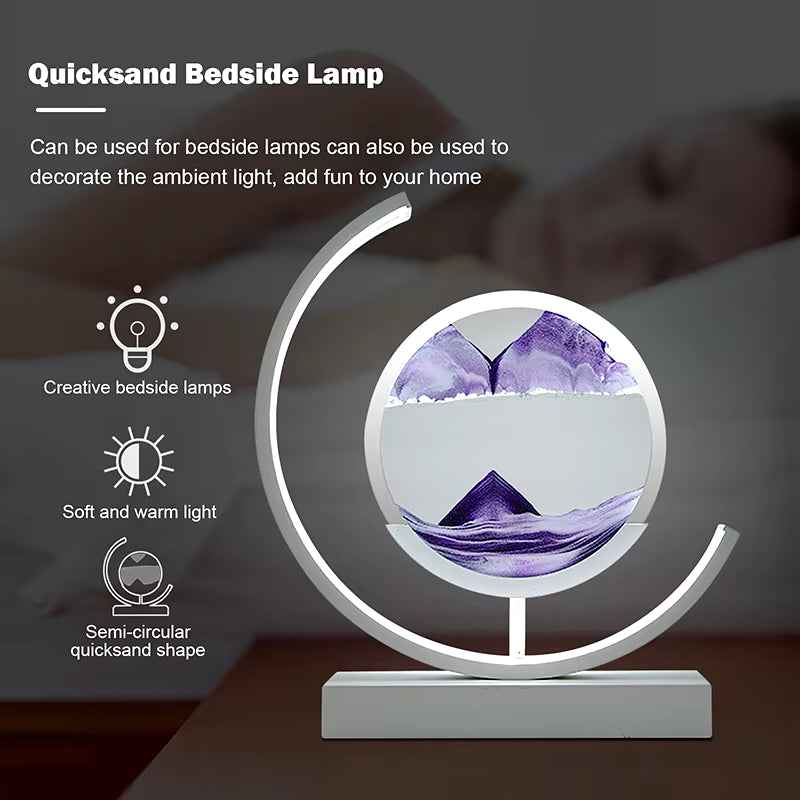 YORYZENG LED Quicksand Art Hourglass Lamp