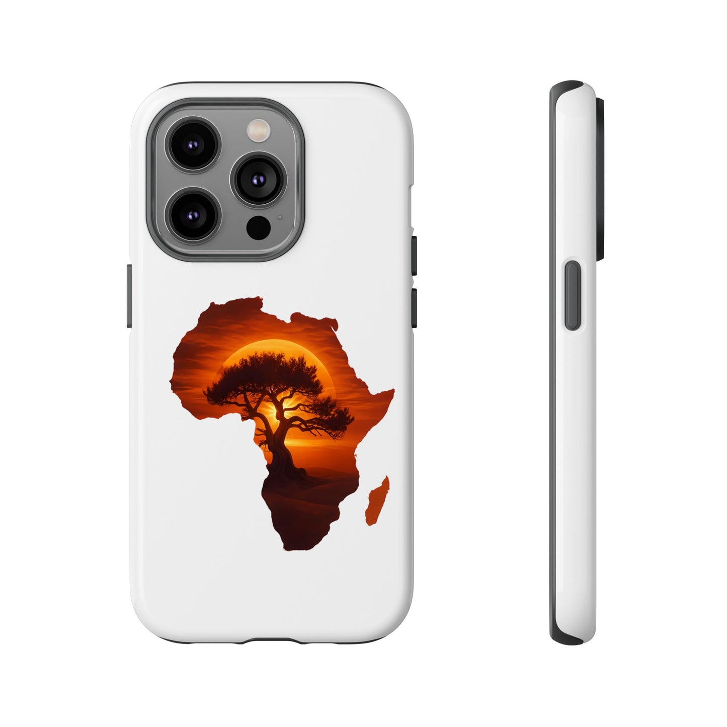 Unique Africa Map Sunset Phone Case iPhone 14 Pro Glossy