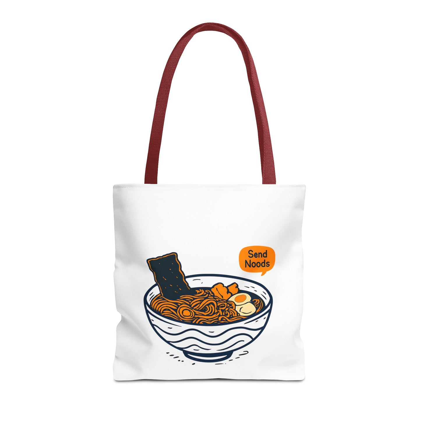 Funny Ramen Tote Bag 16" × 16'' Red