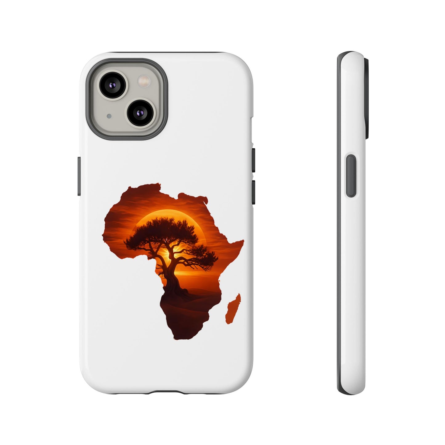 Unique Africa Map Sunset Phone Case iPhone 14 Glossy