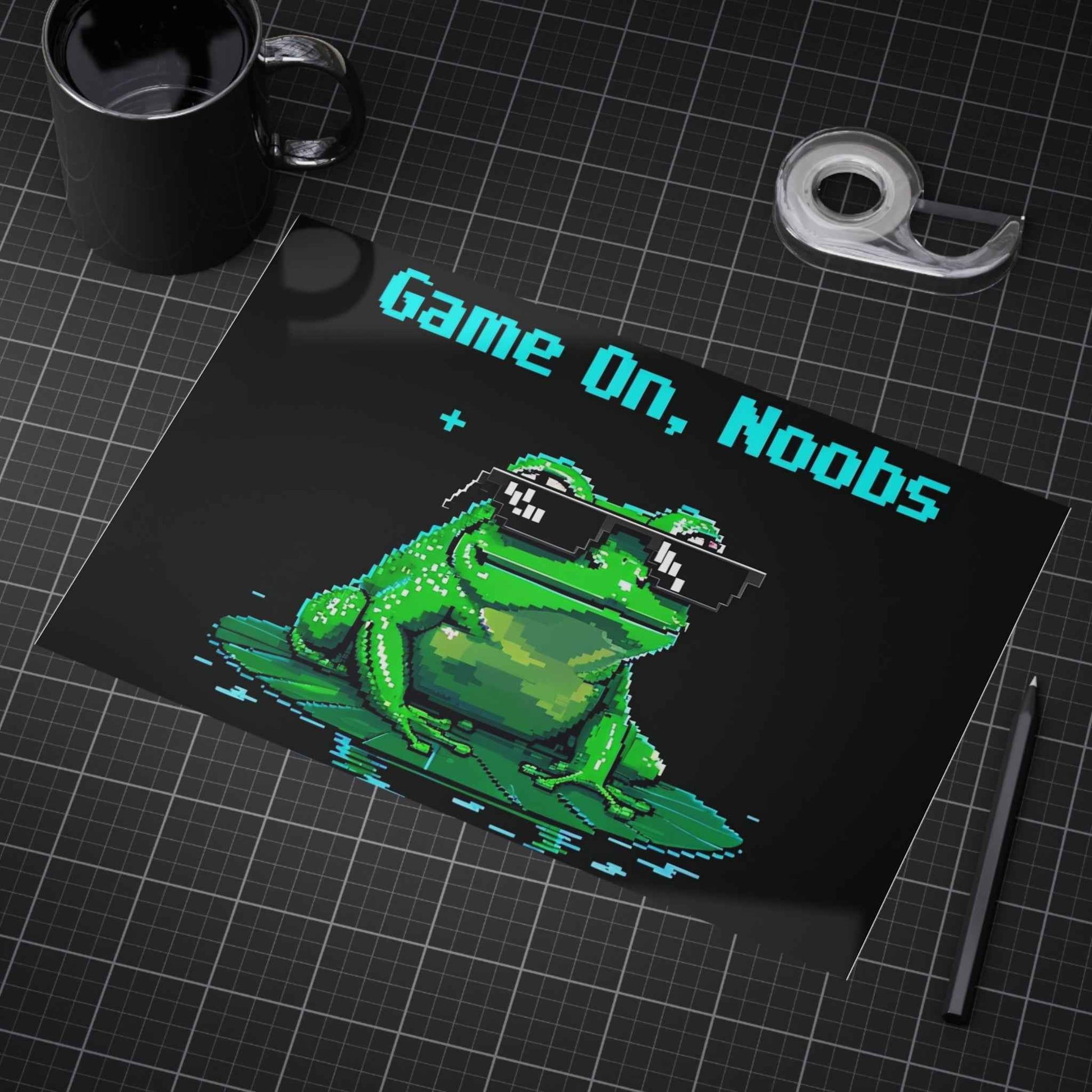 Gaming Frog Art Print | Unframed Wall Decor for Gamer Rooms