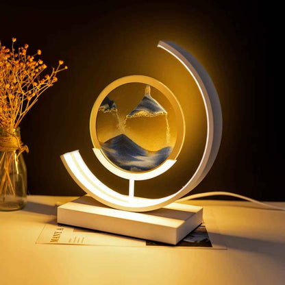 YORYZENG LED Quicksand Art Hourglass Lamp