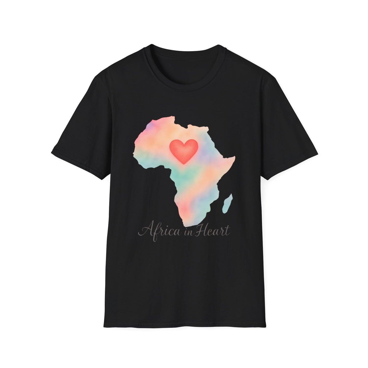 Africa Map Watercolor T-Shirt Black