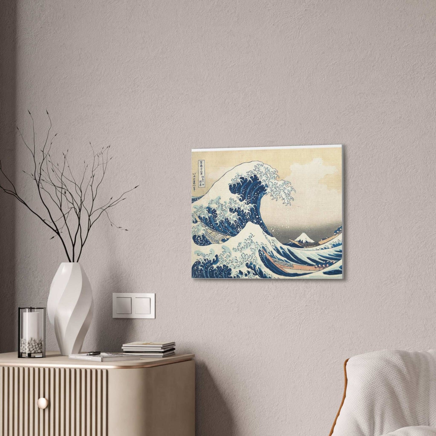Canvas Stretched Japanese Crashing Waves Painting