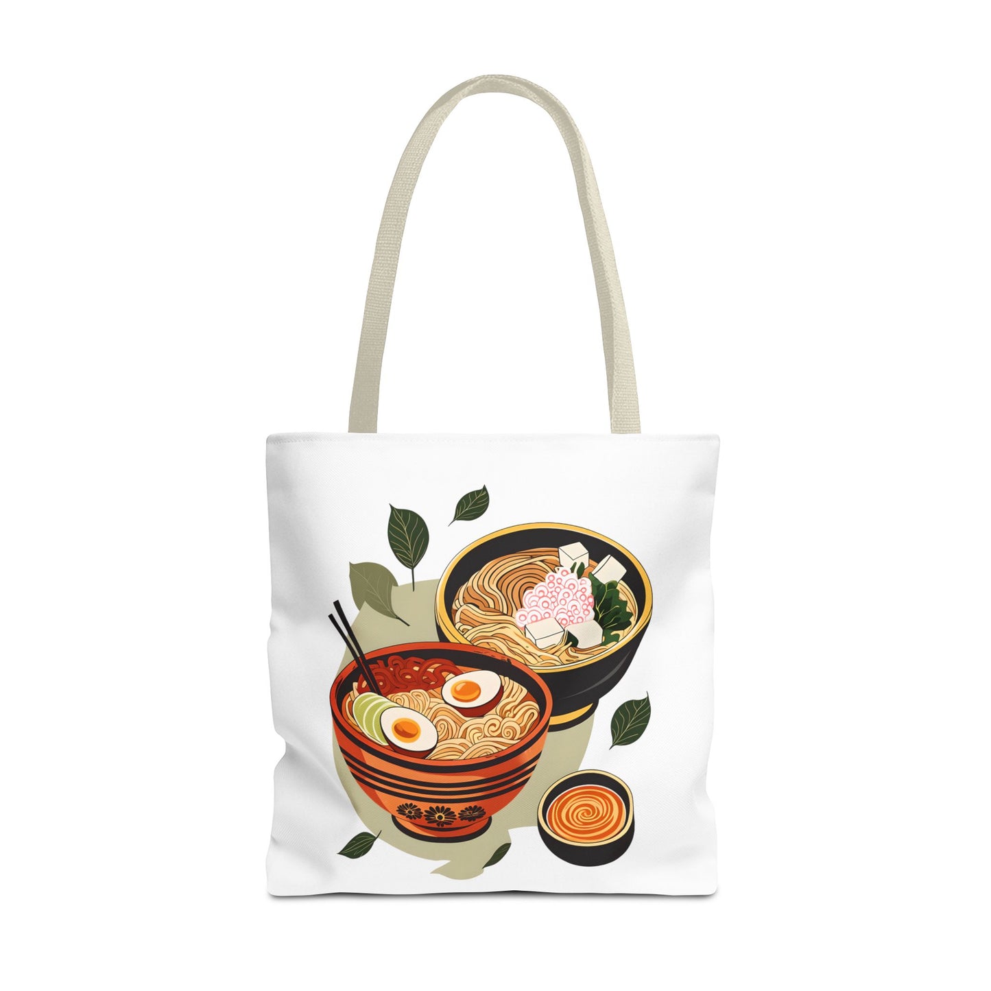 Delicious Ramen Tote Bag for Foodies 18" × 18'' Beige