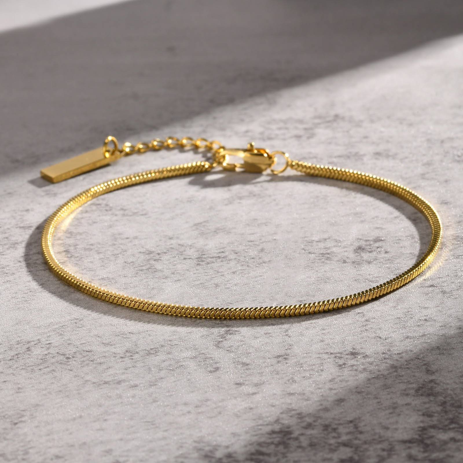 Stainless Steel Square Snake Chain Bracelet