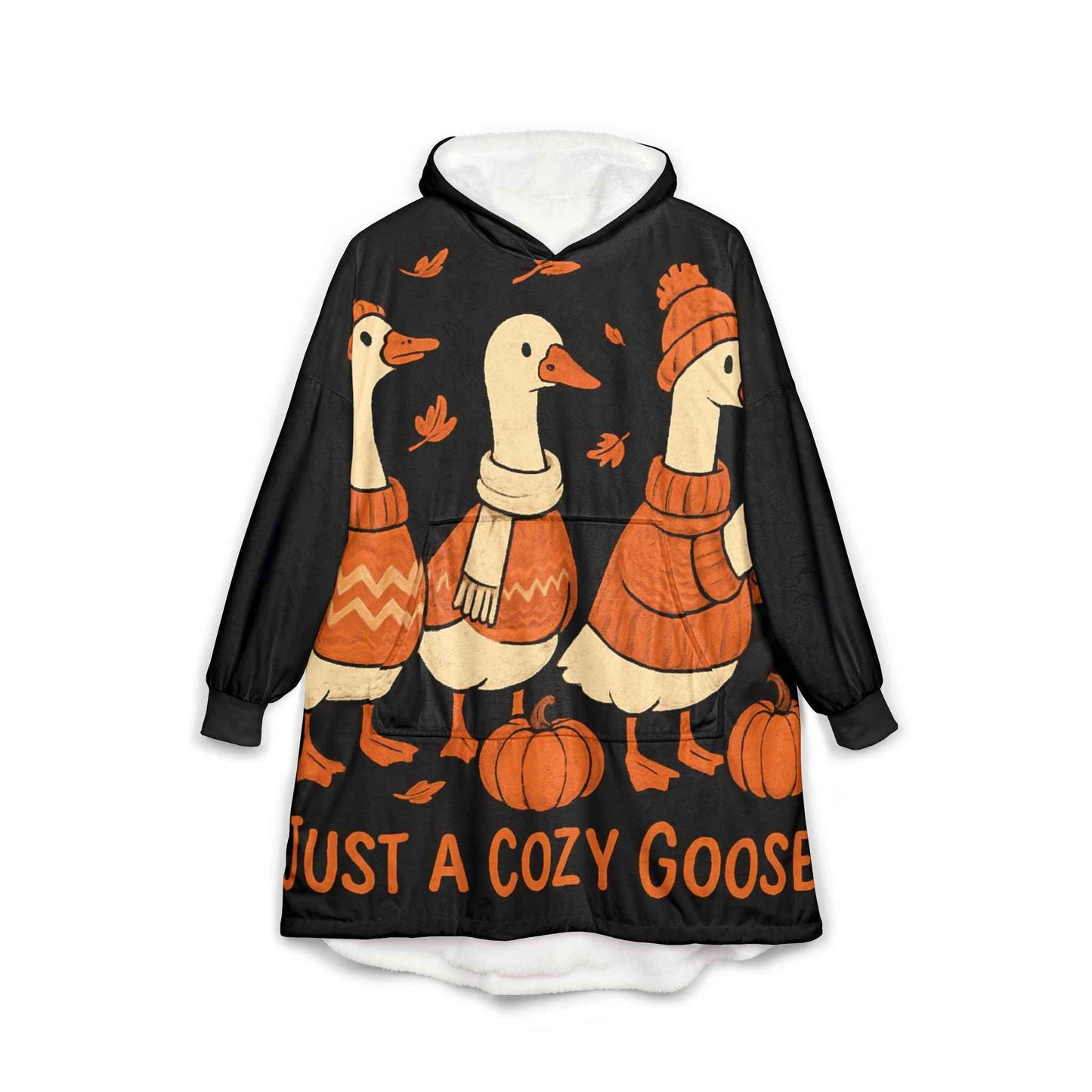 Cozy Unisex Hooded Blanket One size Black